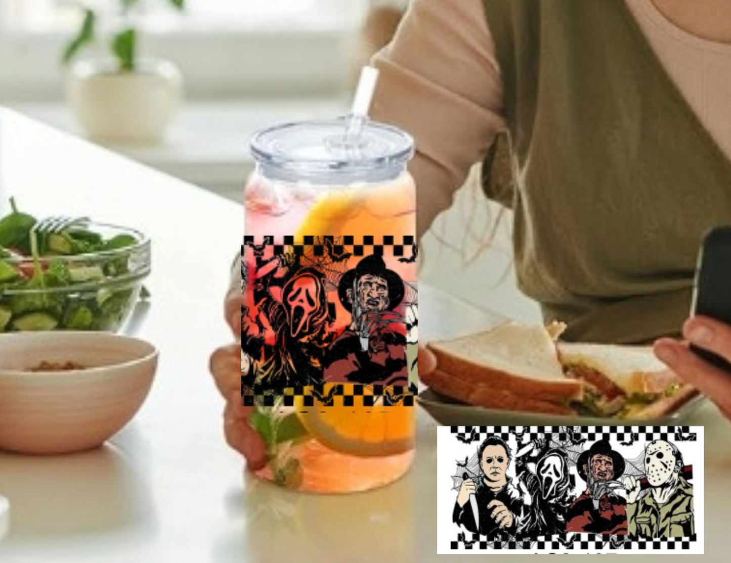 Scary Boys Checker Plastic Cup