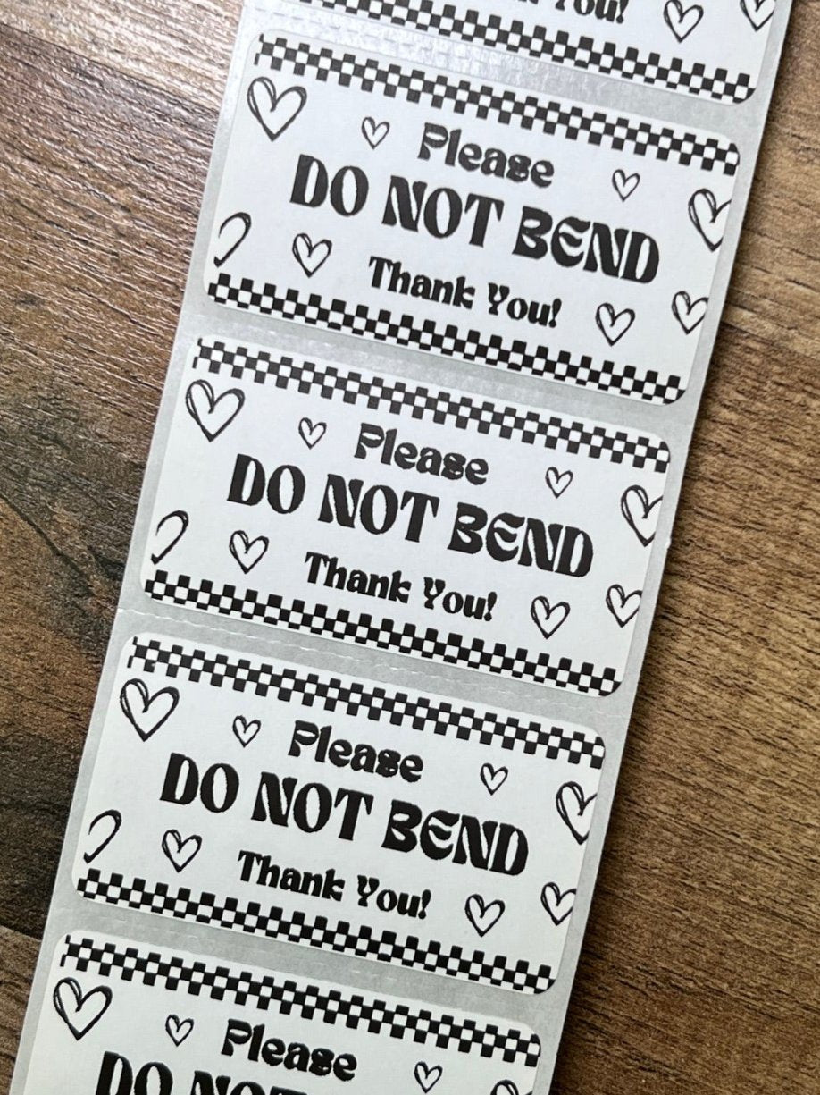 Do Not Bend Heart Checker Label