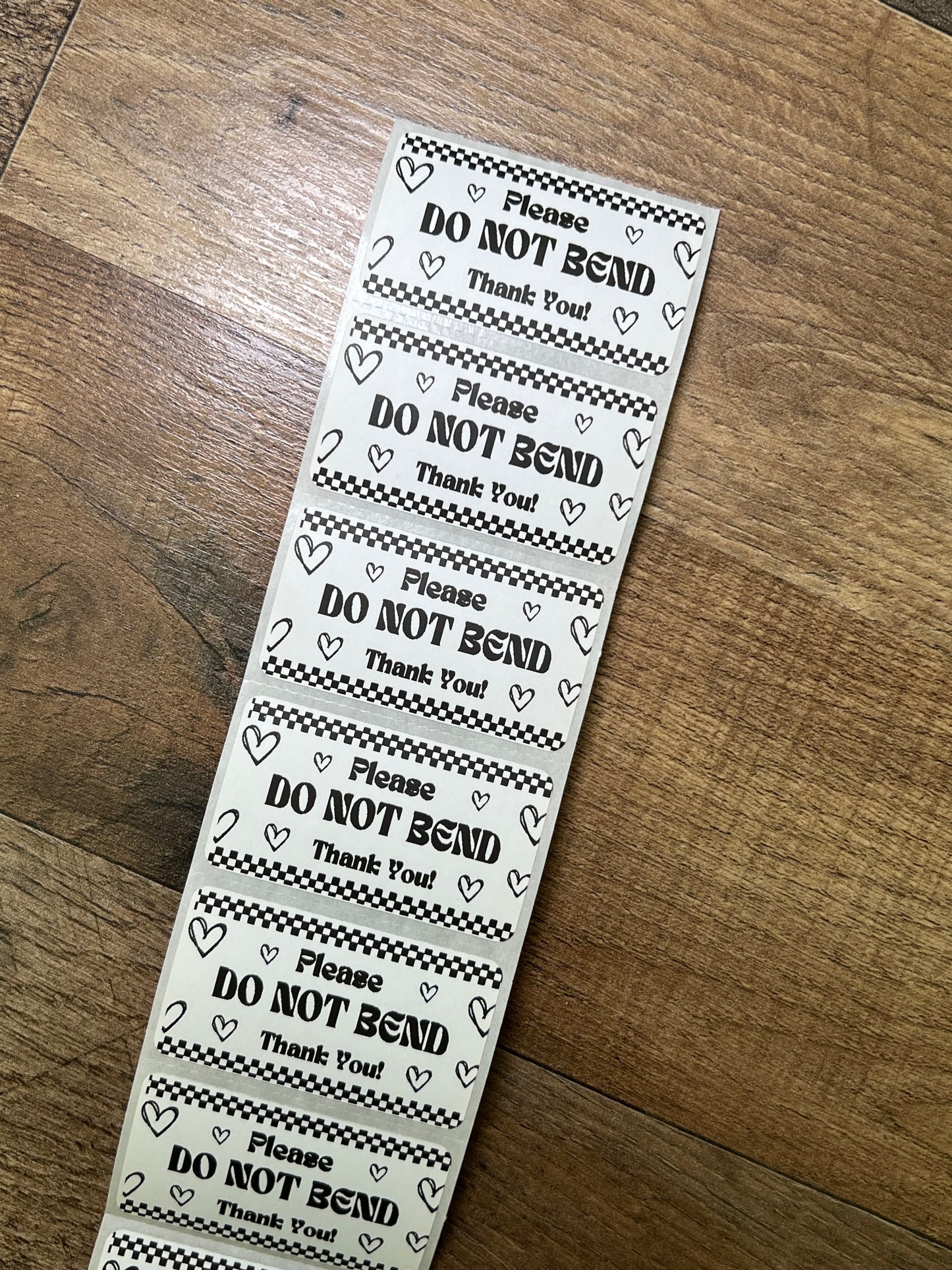 Do Not Bend Heart Checker Label