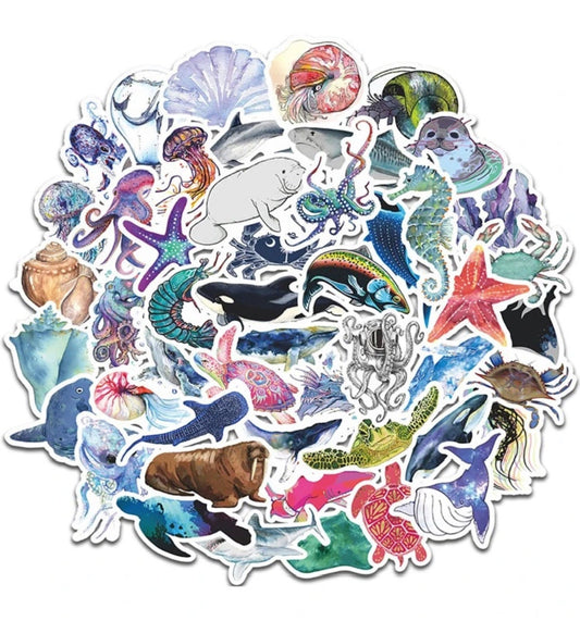 Marine Ocean life Sticker Packs