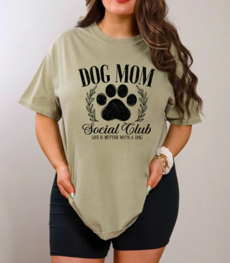 Dog Mom S O C I A L Club - Screen print Transfers